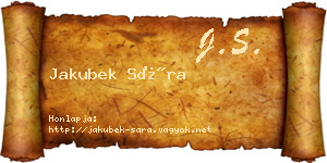 Jakubek Sára névjegykártya