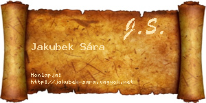 Jakubek Sára névjegykártya