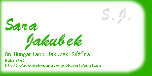 sara jakubek business card